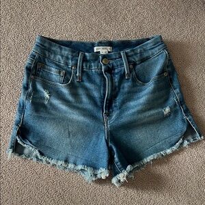 GOOD AMERICAN - Women's Blue Cut Off / Frayed Denim Shorts - Size 2 / 26